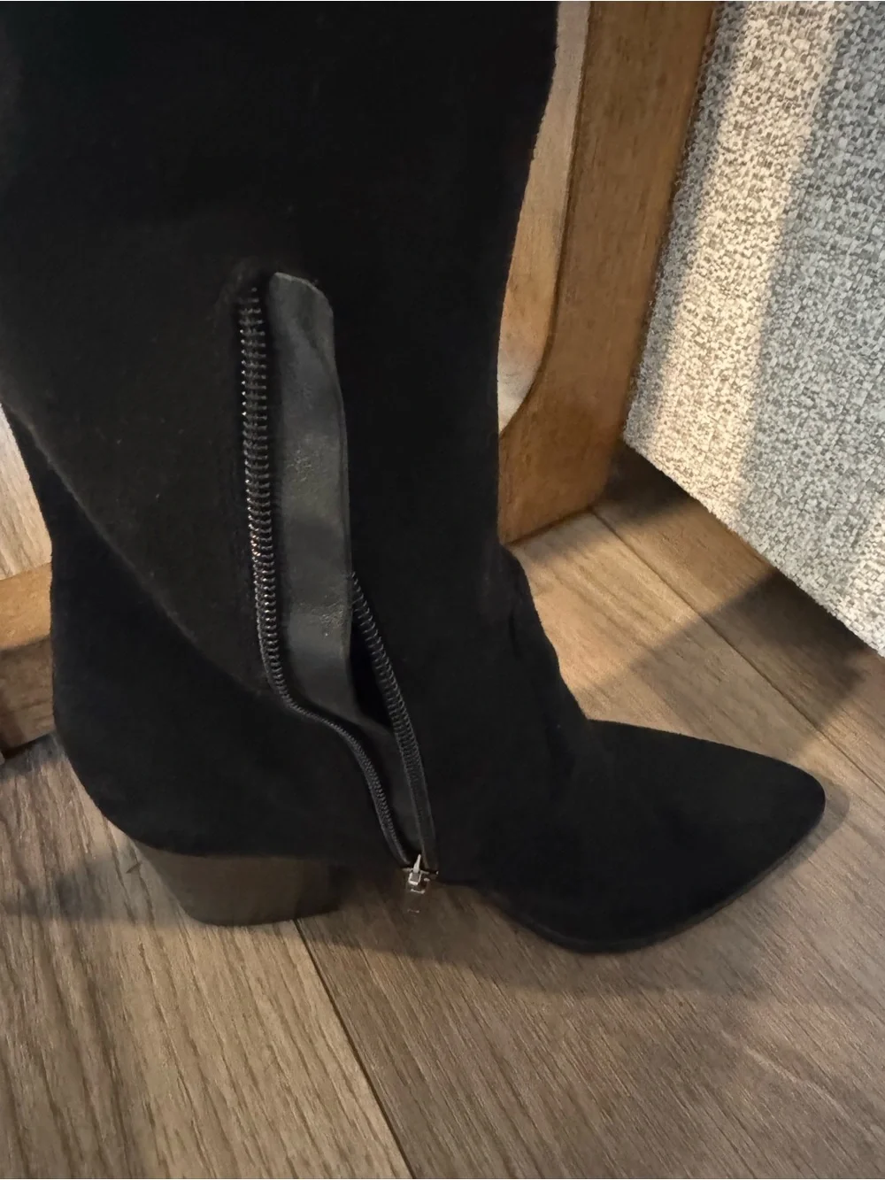 Marc Fisher Black Over-the-Knee Pointed Toe Stretch Boots